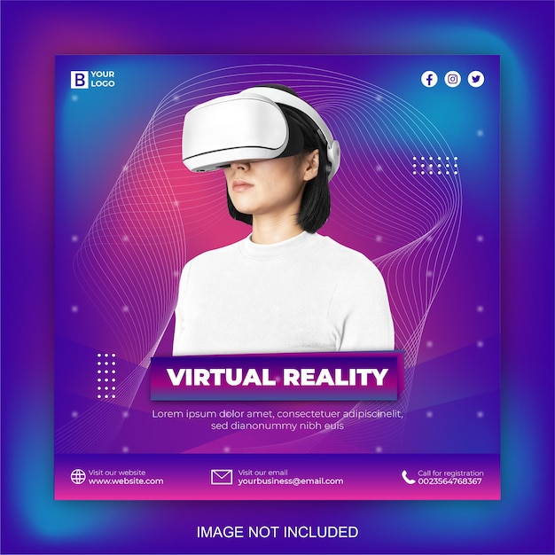Postagem de mídia social de realidade virtual