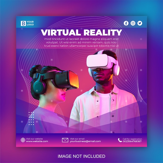 Postagem de mídia social de realidade virtual