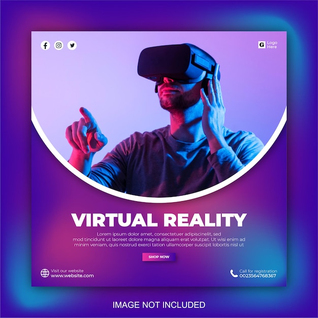 Postagem de mídia social de realidade virtual