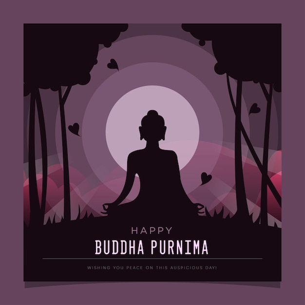 Postagem de mídia social do happy buddha purnima vesak festival