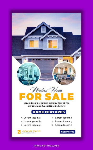 Postagem de mídia social imobiliária ou vetor premium de modelo de banner quadrado