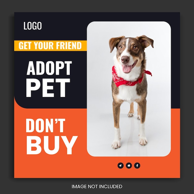 postagem de mídia social para animais de estimação, design de modelo do Instagram