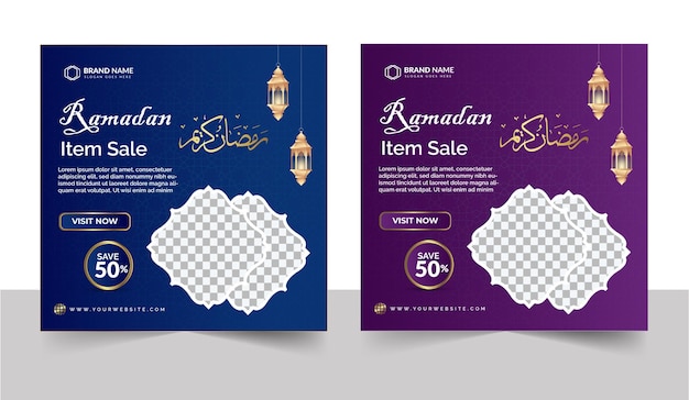 Postagem de mídia social realista do ramadan kareem para muçulmanos