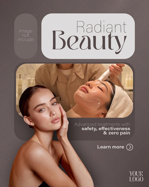 Postagem de mídia social sobre beleza para publicidade de promoção