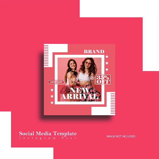 Postagem de venda de moda no Instagram e banner de mídia social