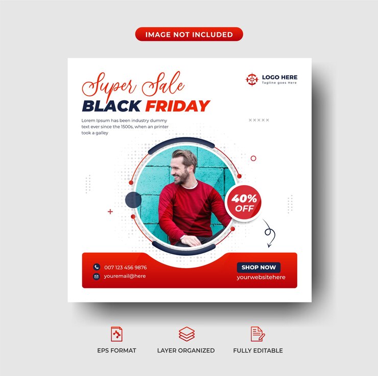 Postagem do Instagram de venda de moda de sexta-feira negra ou modelo de banner promocional da web Premium Vector
