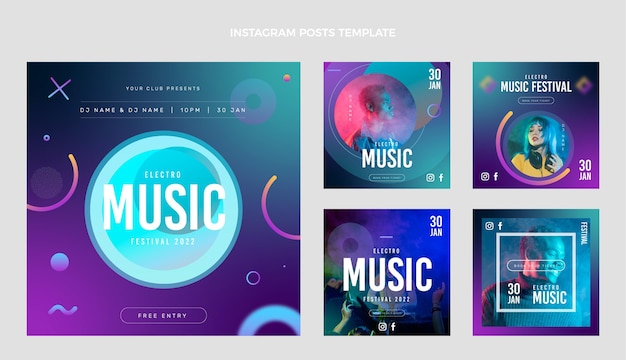 Postagem do Instagram do festival de música gradiente