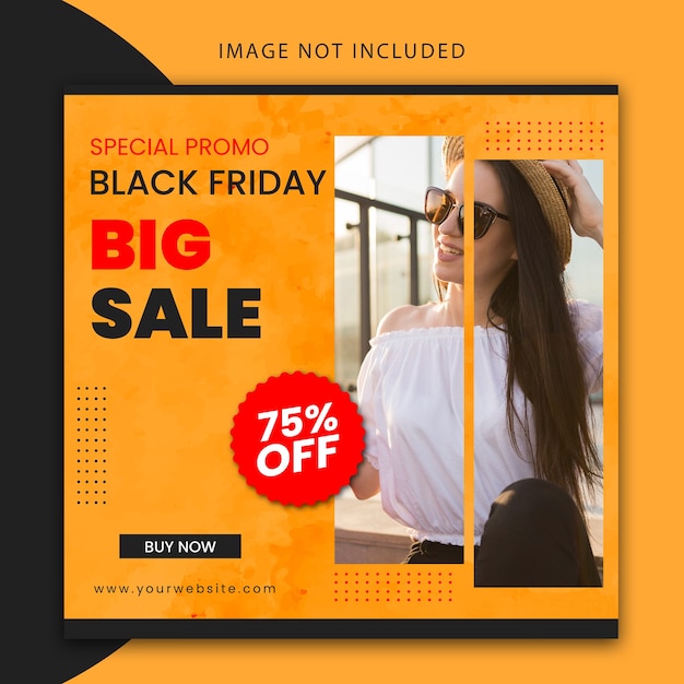 Vetor postagem editável da black friday no instagram e modelo de banner do site