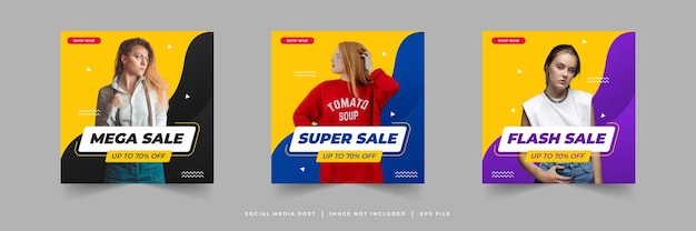postagem na mídia social de venda de moda