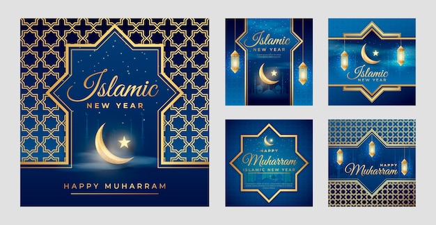 Postagens de instagram de ano novo islâmico realista