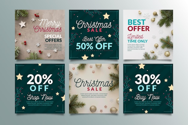 Postagens do Instagram de promoções de natal