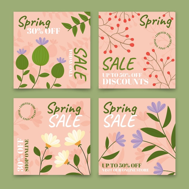 Postagens instagram de promoções de primavera