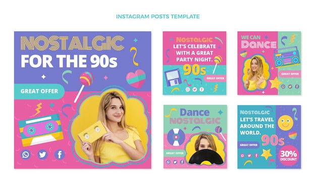 Postagens no Instagram do festival de música dos anos 90
