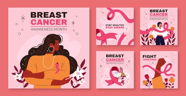 Postagens no Instagram para conscientizar sobre o câncer de mama