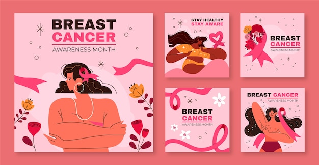 Postagens no Instagram para conscientizar sobre o câncer de mama