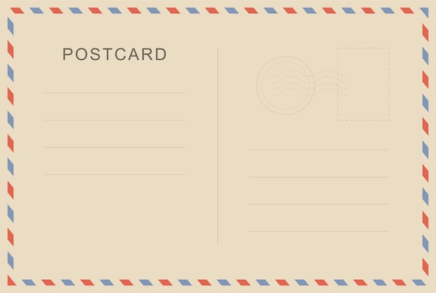 Postal vintage com textura de papel. Modelo de cartão postal de viagens. Cartão postal. Cartão-postal em branco.