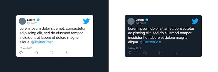 Vetor postar no twitter layout do tweet na rede social twitter vector ilustração editorial