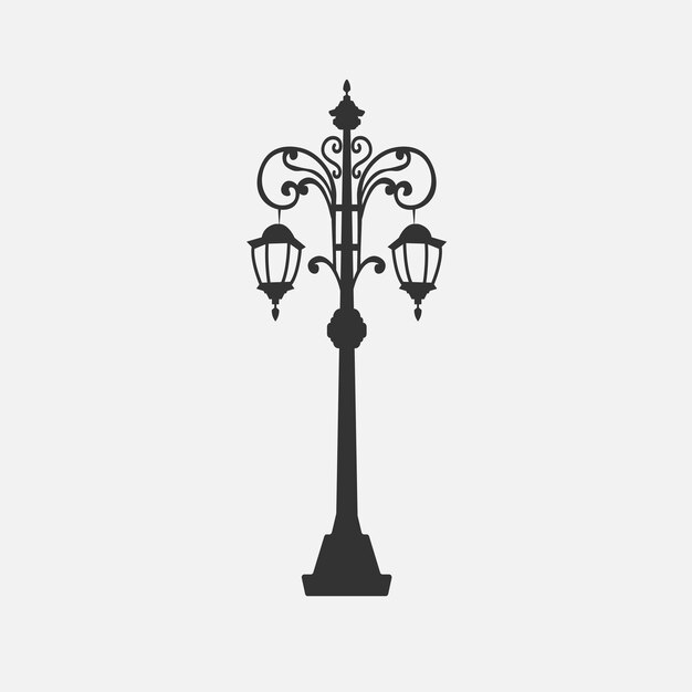 Vetor poste de luz vitoriana para poste de rua