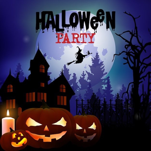 Poster assustador festa de halloween