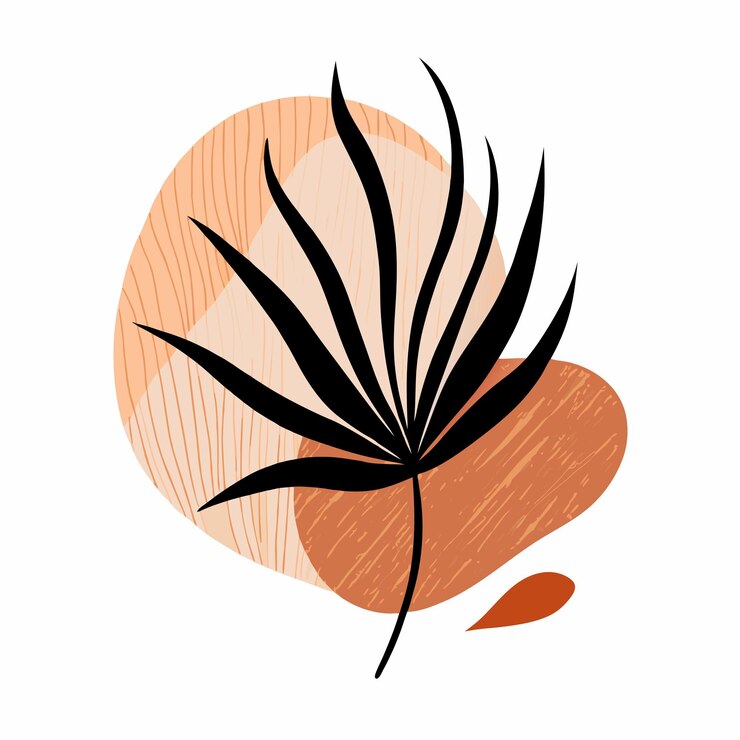 Vetor poster boho abstrato com folhas, flores e formas orgânicas ilustração vetorial com folha 11