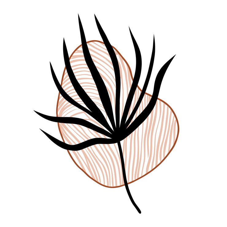 Vetor poster boho abstrato com folhas, flores e formas orgânicas ilustração vetorial com folha 9