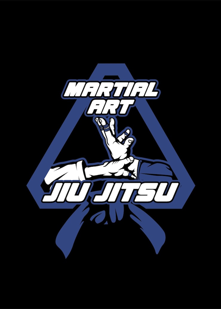 Vetor pôster de arte marcial de jiu jitsu