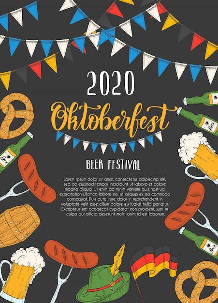 Vetor pôster de celebração da oktoberfest