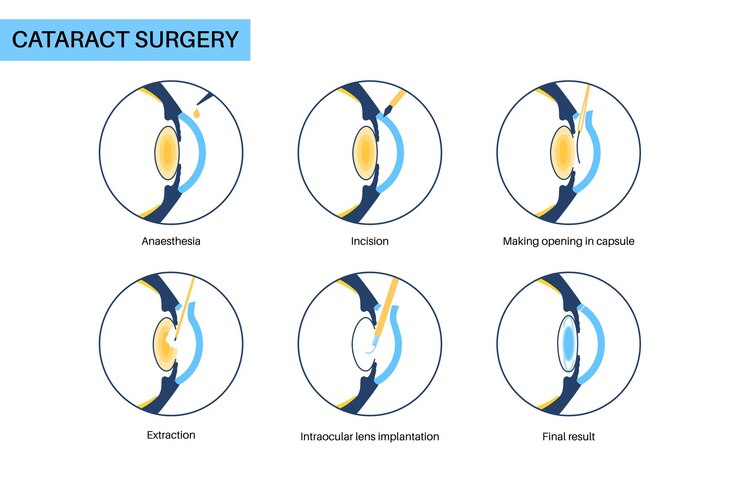 Vetor poster de cirurgia de catarata