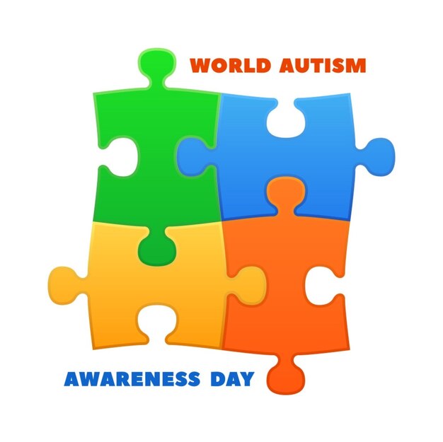 Poster de conscientização sobre o dia mundial do autismo com cores