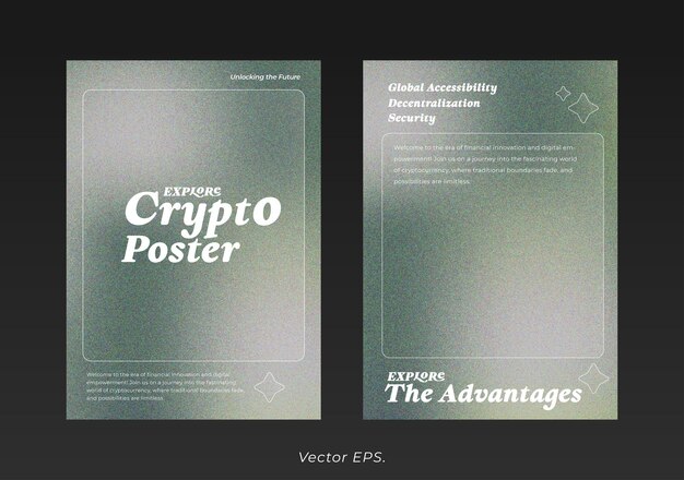 Poster de cripto de conjunto premium Abstract green army cream gradient background com textura de efeito granulado