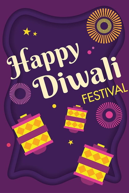 Vetor poster de diwali celebração tradicional indiana ilustração vetorial