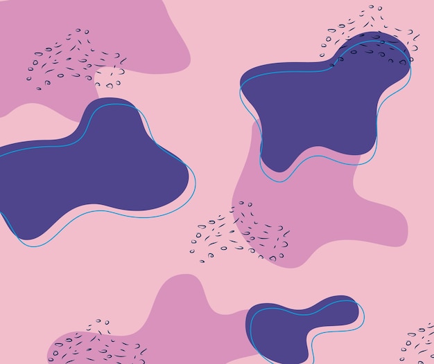 Poster de formas abstratas do minimalismo rosa, azul claro, fundo azul escuro