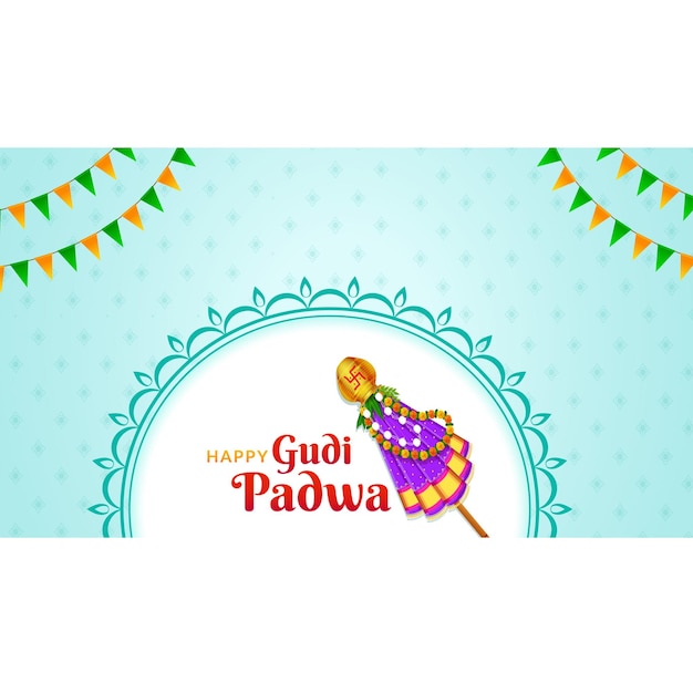 Poster de fundo de happy gudi padwa