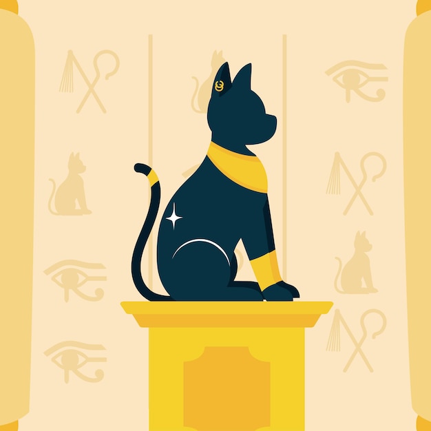 Vetor pôster de gato egípcio