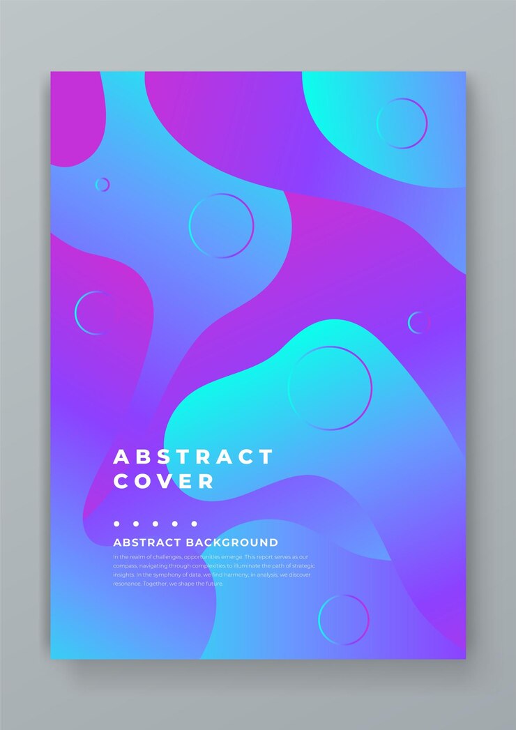 Vetor poster de gradiente abstrato azul e roxo com formas de onda moderno modelo de design para cartazes, banners publicitários, folhetos, capas de sites ilustração vetorial