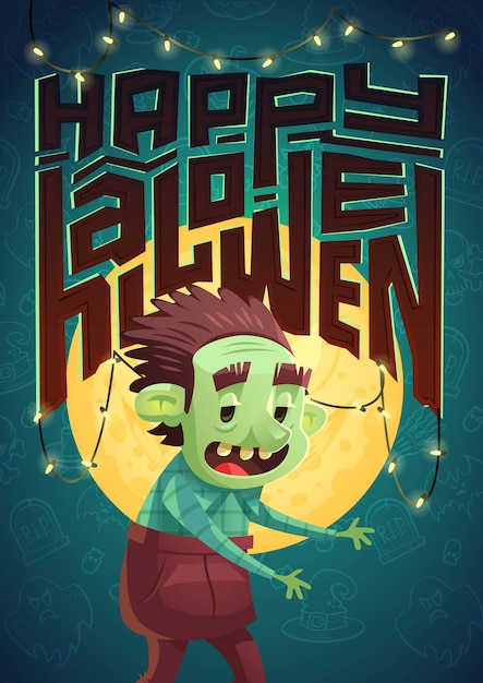 Pôster de Halloween. ilustração