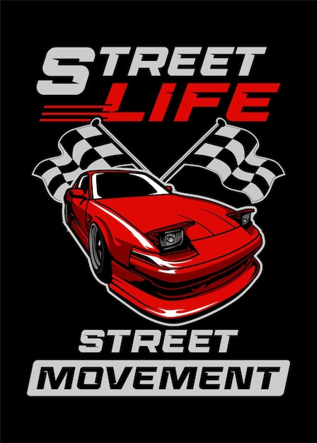 Vetor poster de racing street life