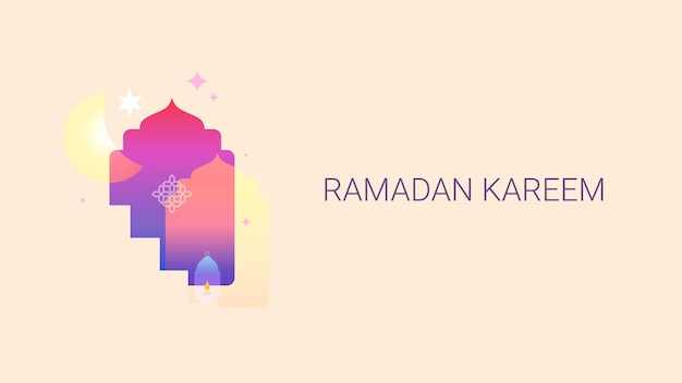 Vetor poster de ramadan kareem modelo de cartaz de cartaz islâmico design moderno com gradiente