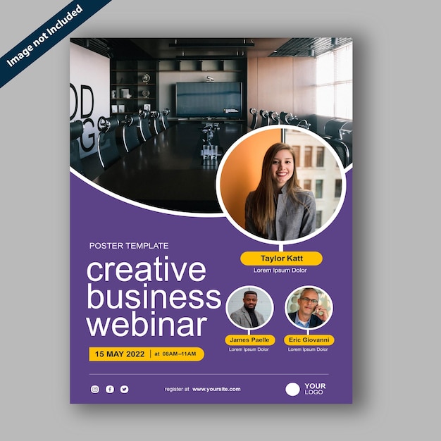 Poster de webinar de negócios criativo