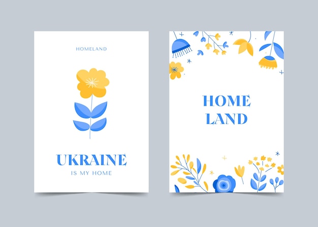 Vetor poster design minimalista em estilo ucraniano com flores