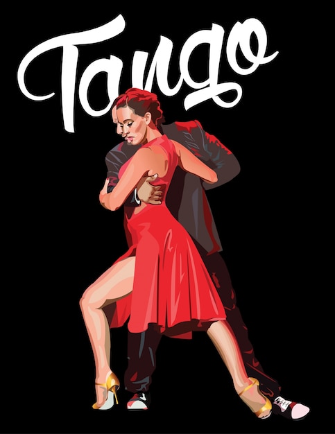 Poster do design do partido do tango. ilustração vetorial.