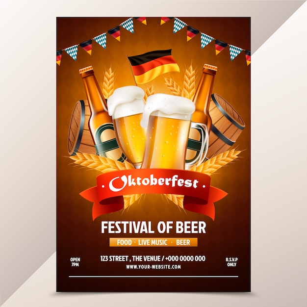 Poster do Oktoberfest em estilo realista