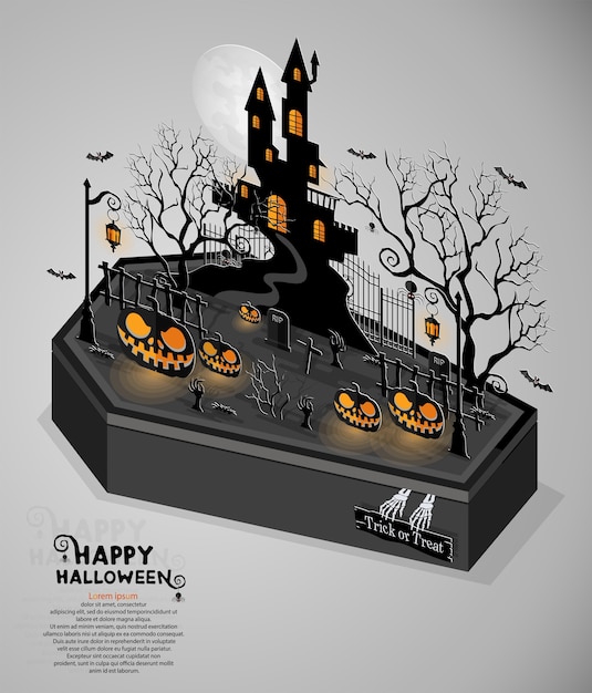 Poster feliz da venda de halloween.