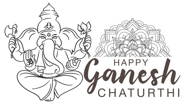 Pôster feliz ganesh chaturthi