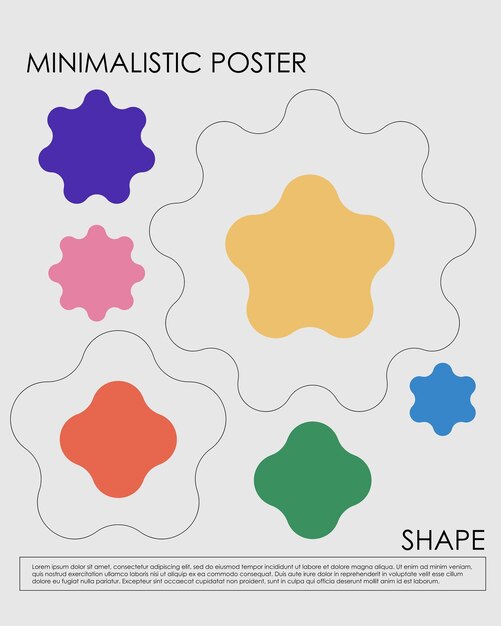 Poster geométrico abstrato cartão minimalista moderno retrô futurista y2k bauhaus e minimalismo