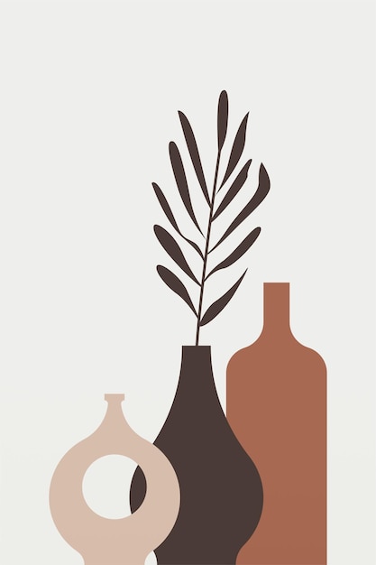 Pôster imprimível de decoração de parede moderna de meados do século