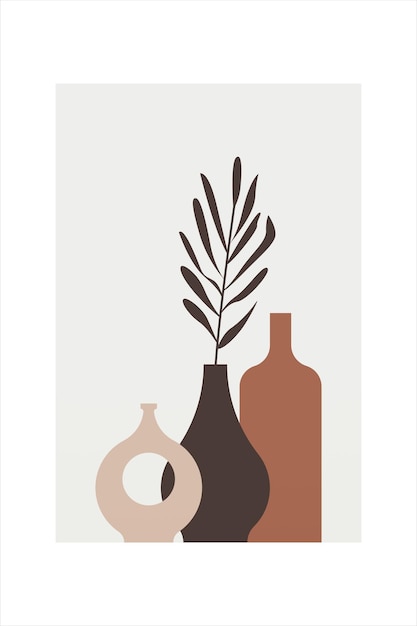 Pôster imprimível de decoração de parede moderna de meados do século