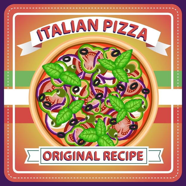 Pôster italiano retro de pizza 6