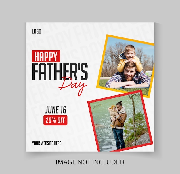 Poster ou banner de Dia dos Pais feliz para venda promoção de desconto oferta de negócios on-line