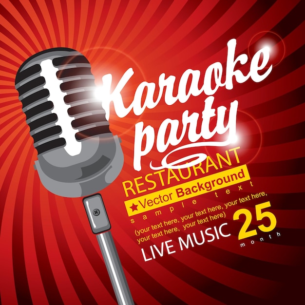 Poster para uma festa de karaoke
